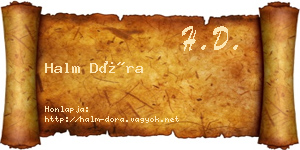Halm Dóra névjegykártya